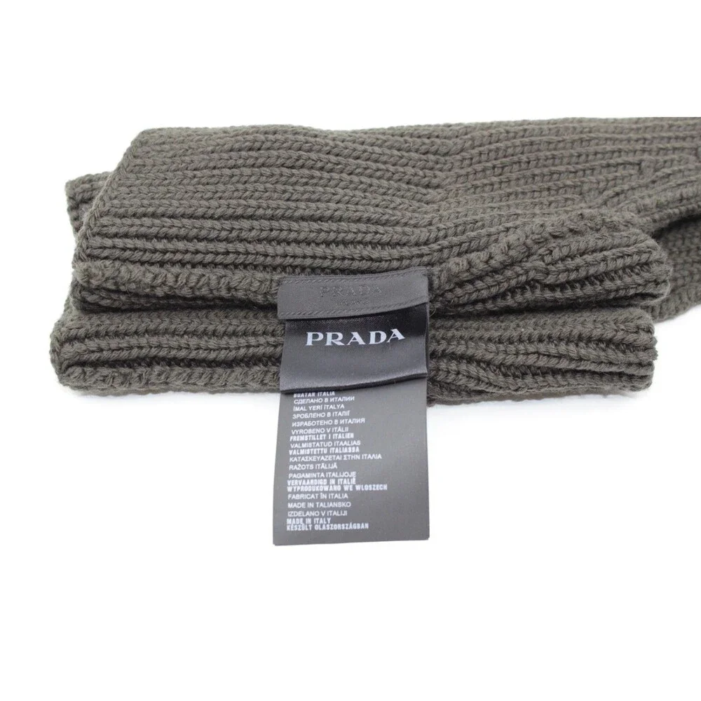 100% Authentic NWoT PRADA Turtleneck Neck Gaiter Green Virgin Wool Dickey $695 - Picture 3 of 3